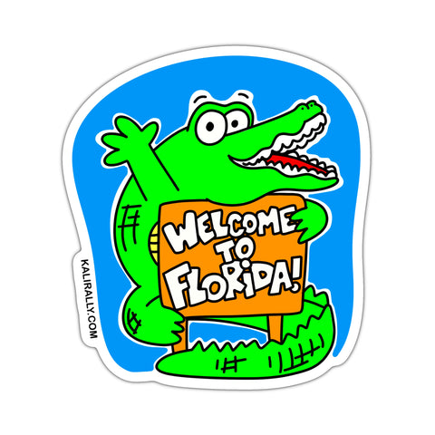 Welcome to Florida sticker, alligator welcome gift, Florida souvenir decal, waterproof vinyl sticker