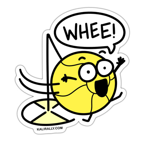 Whee! Funny tetherball sticker, tether ball decal, waterproof vinyl sticker