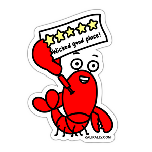 Wicked good New England lobster sticker, waterproof sticker