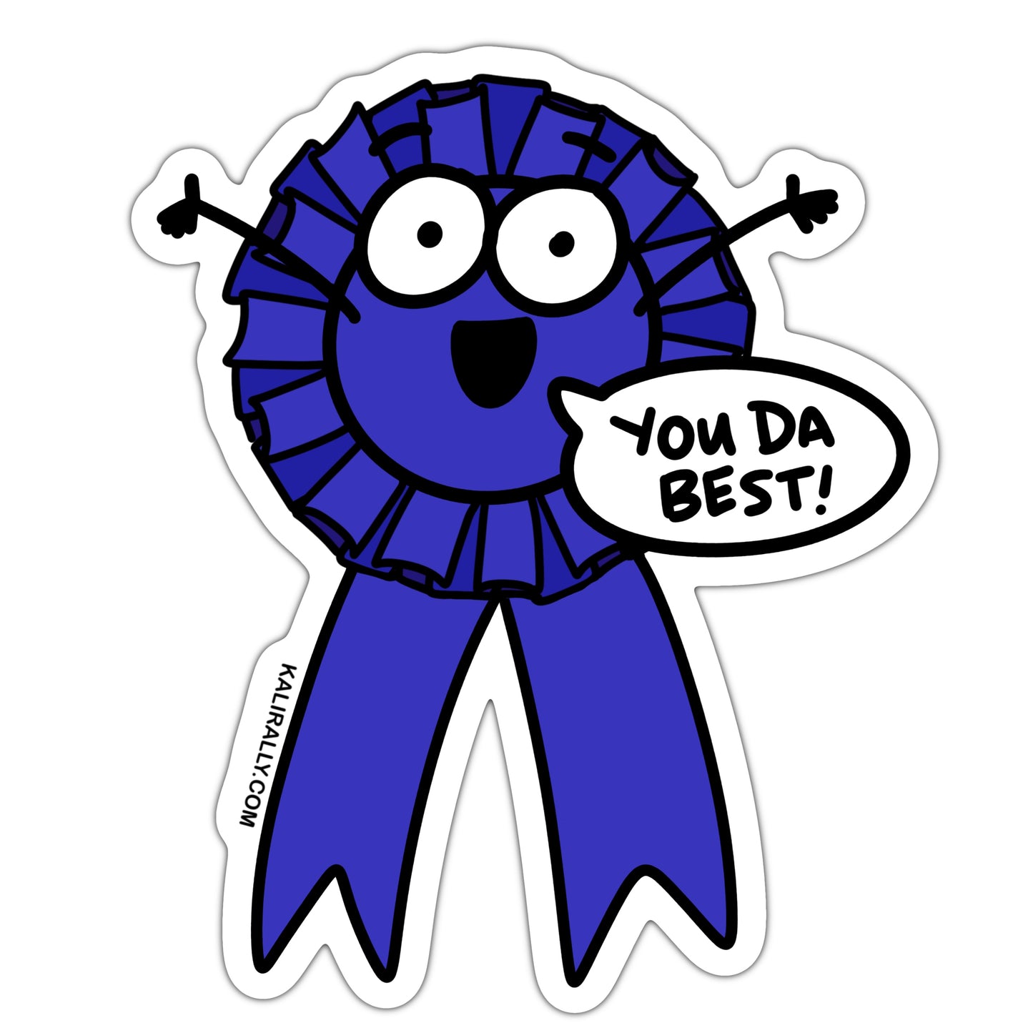 You da best sticker, blue ribbon sticker, best work mom sticker, waterproof vinyl sticker