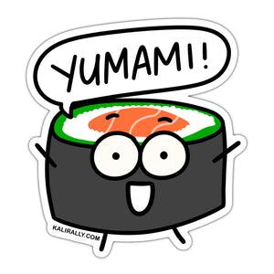 Yummy umami YUMAMI! sticker, Cute sushi sticker for sushi lover, waterproof vinyl sticker
